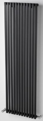 ULTRAHEAT KLON METALLIC BLACK H1800mm x W611mm MINIMALIST VERTICAL SINGLE 'D' TUBE RADIATOR, KS1816B
